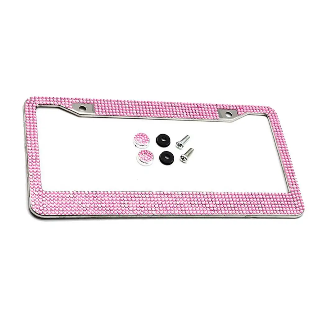 Diamond License Plate Frame for US Car Bling Glitter Rhinestone Holder