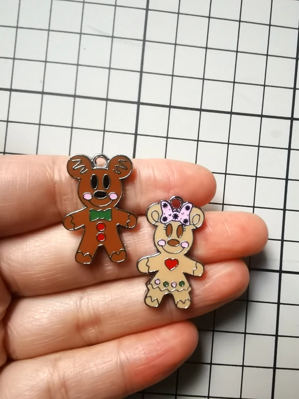 

10 шт., рождественский кулон с Микки и Минни из мультфильма, ювелирные изделия «сделай сам», ожерелье, серьги, браслет, ювелирные изделия, серьги, подвески