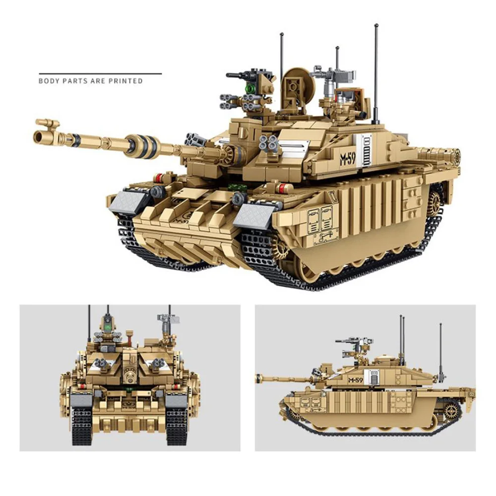 World War Britain England Challenger Ⅱ Main Battle Tank Military Vehicle Model Build Block WW2 Army Figure Brick Toy For Gifts