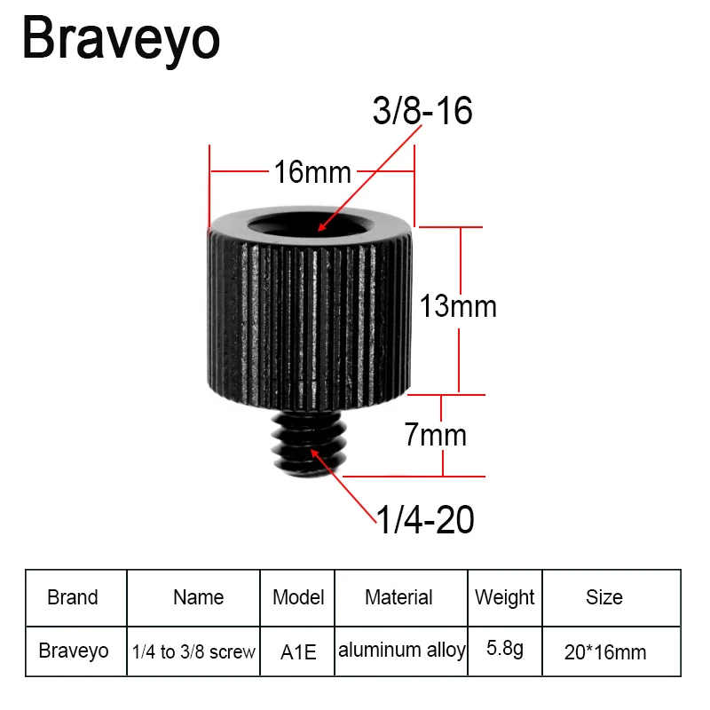 1/4 3/8-16 5/8-27 Photography Conversion Screw Magic Hand Motion Microphone Rocker Arm Bracket Hand Twisted Screw Accessories