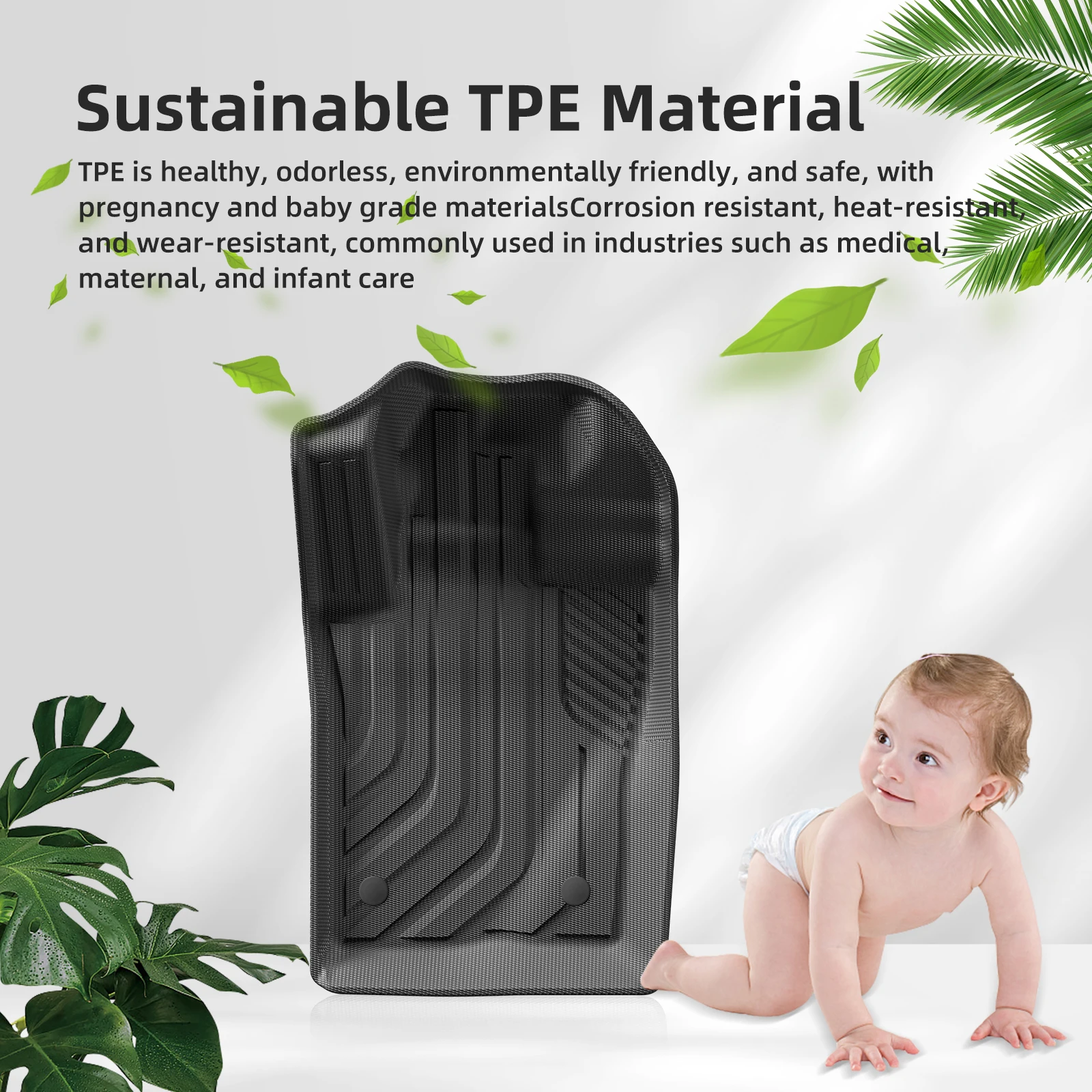 TPE 3D Car Floor Mats para Ford Ranger, Almofadas de Pé, para todos os climas, Auto Acessórios, 2023, 2024, 3Pcs por Conjunto