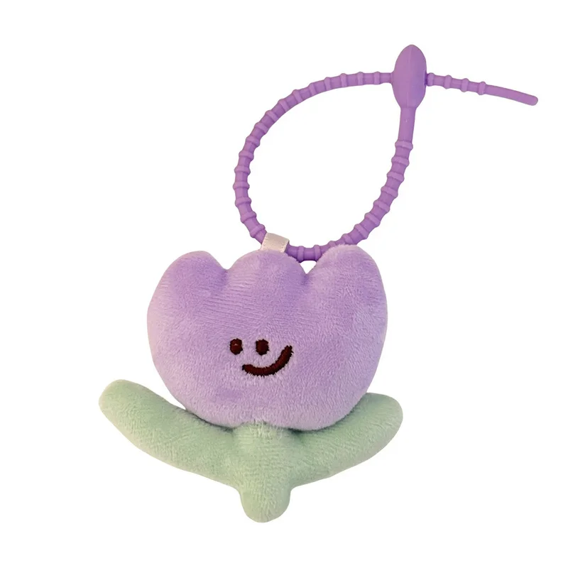 Bonito dos desenhos animados tulipa brinquedo de pelúcia chaveiro pingente mochila decoração planta de pelúcia pingente acessório presente melhor amigo casal presente