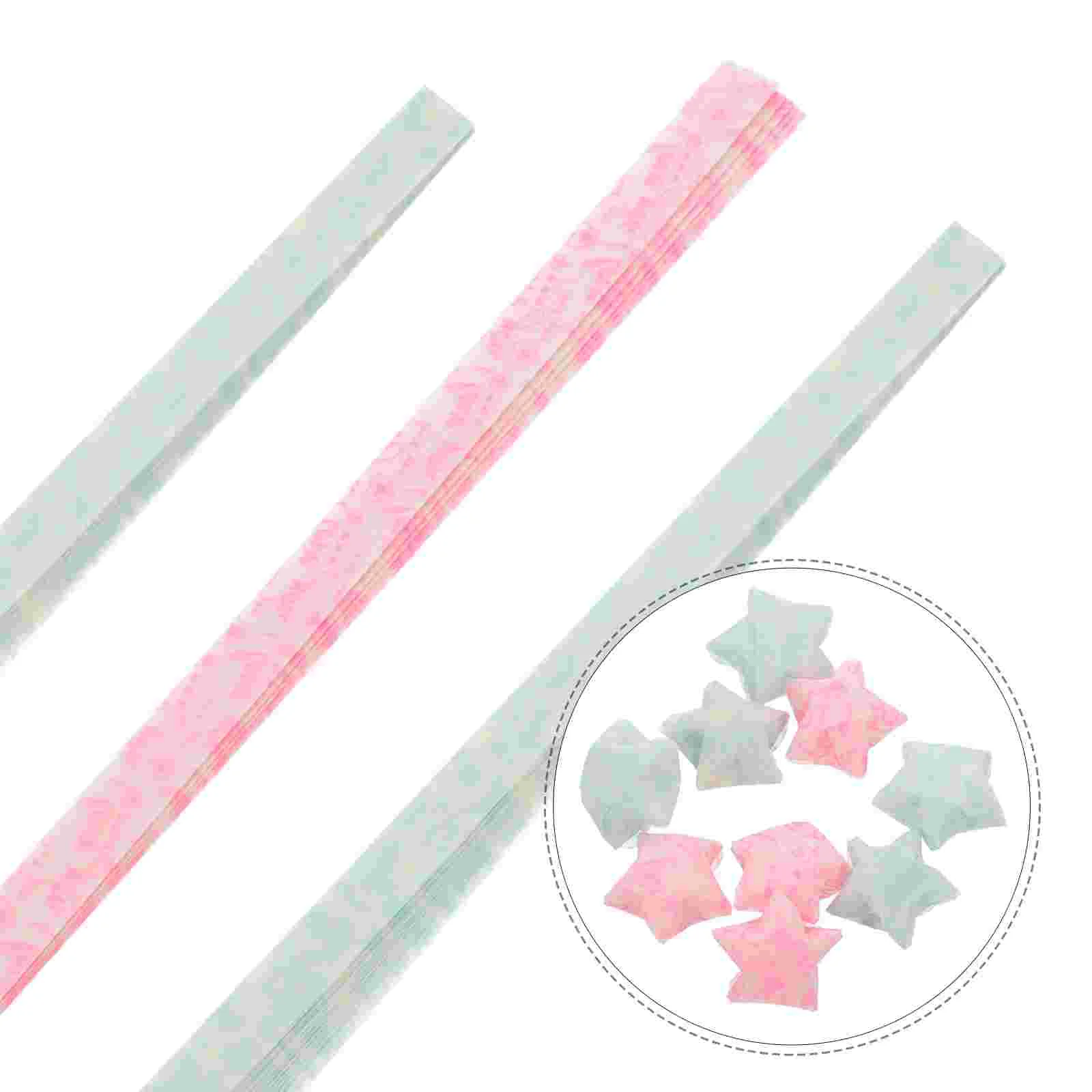 300PCS Origami Star Folding Papers Glow in the Dark Star Papers for DIY Craft (Random Color)