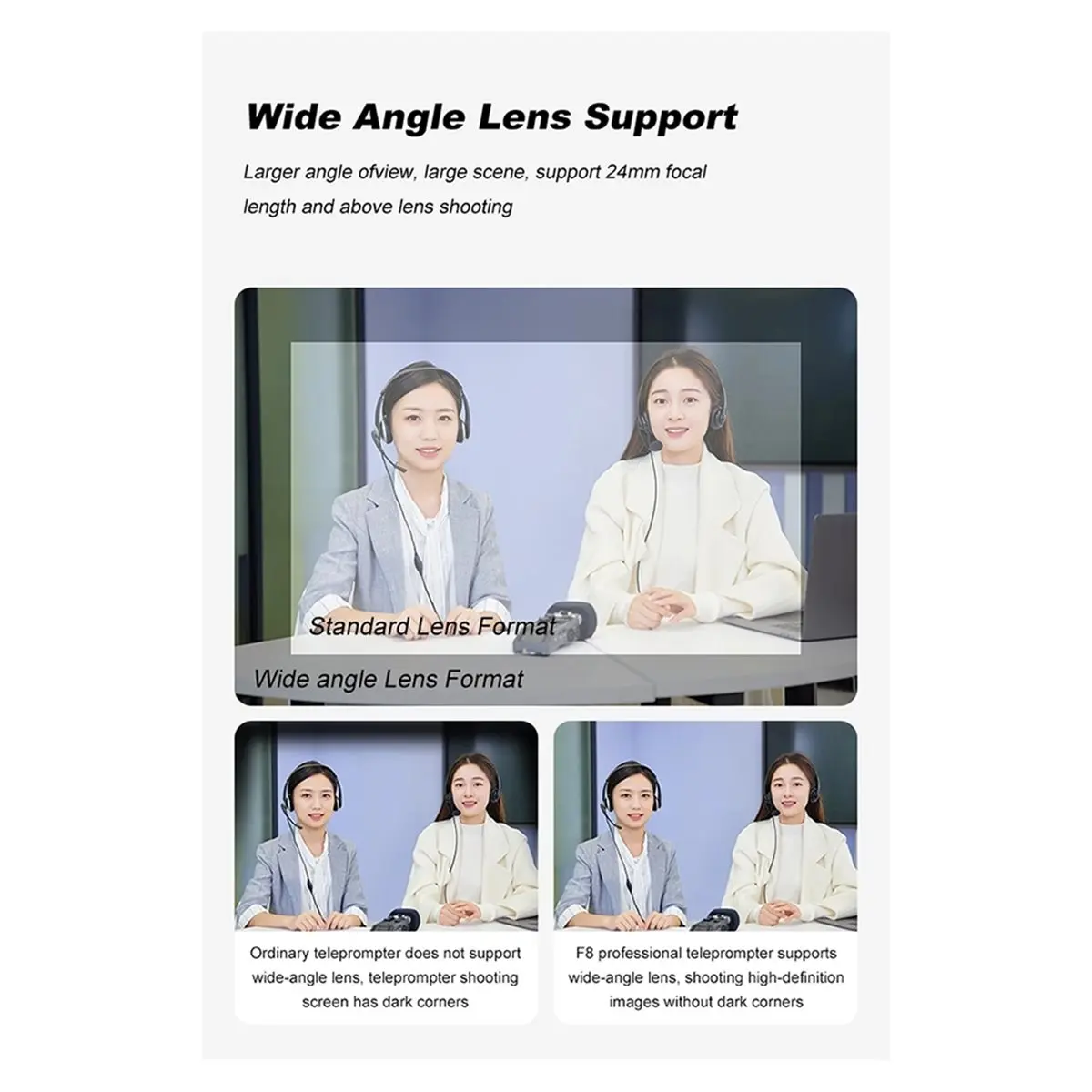 T16 Teleprompter for Smartphone and Camera Bluetooth Portable Teleprompter for Live Streaming Recording Video