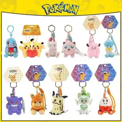 Genuine Original Pokemon Pikachu Stuffed Plush Toys Plushie Keychain Animal Kawaii Pendant Doll Birthday Party Gift For Kids