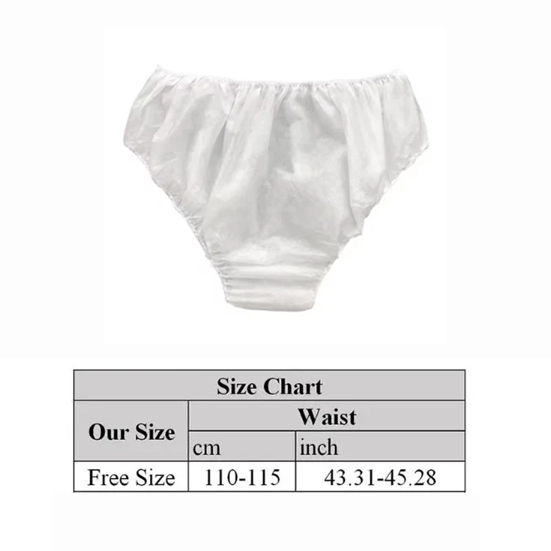 6Pcs/Set Portable Travel Disposable Non-Woven Paper Briefs Underwear White Regular Emergency Underpants for Women And Men