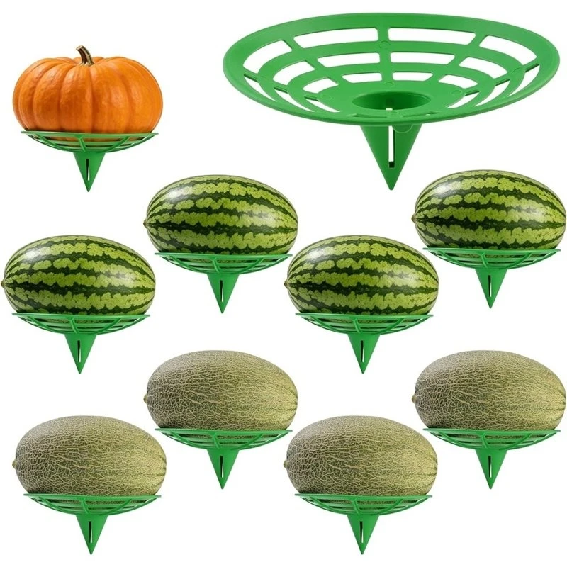 【A56X】For Raised Beds& Backyard-Friendly-Designed 10-Pack Melon Cradles Trellises-Stable Fruit Support Stand For Watermelon