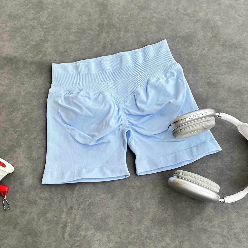 กางเกงขาสั้นออกกำลังกายผู้หญิง ยกกระชับสะโพก เอวต่ำ ซ่อนรอยต่อ ระบายอากาศ ซับเหงื่อ กางเกงโยคะ