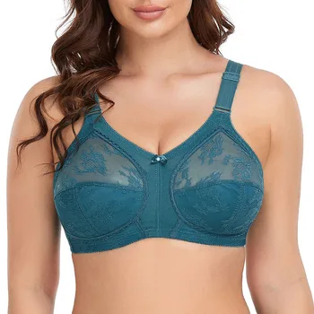 Sheer Full Coverage 울트라 씬 플러스 사이즈 무선 미니 마이저 브래지어 여성 Unlined Lace 빅 사이즈 36 38 40 42 44 46 48 50 B C D DD E 