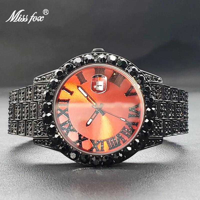 Black Diamond Women Watches Red Dial Stylish Unisex Quartz Watches Foe Female Male Gothic Style Cool Summer Jewelry Dropshipping