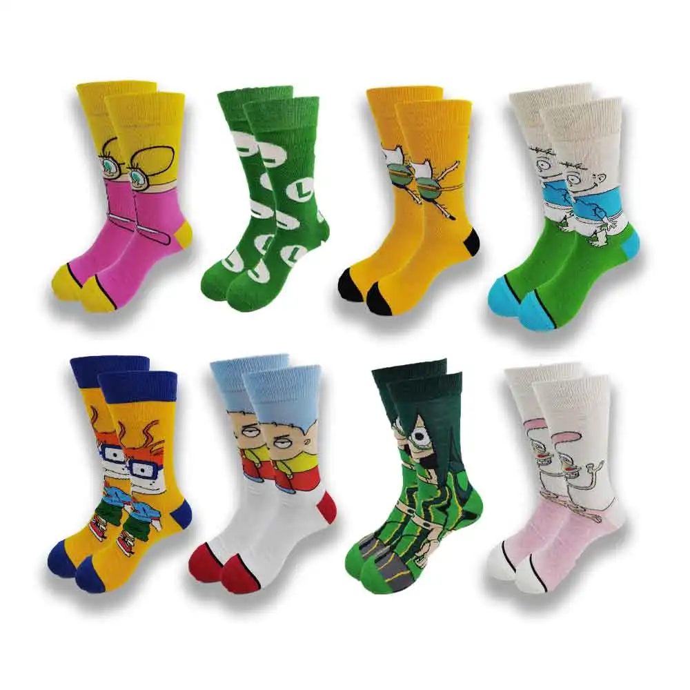 Street Style hiphop personalized Novelty  sock men weird comic style men socks funny autumn winter cotton warm dress socks