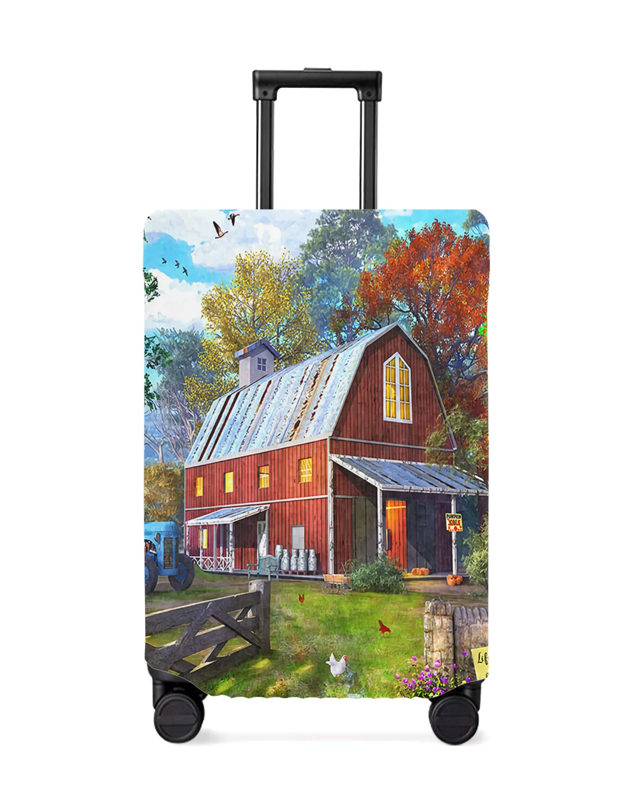 Farm Life Barn Retro Truck Rustic Travel Luggage Protective Cover Travel Accessories Suitcase Elastic Dust Case Protect Sleeve