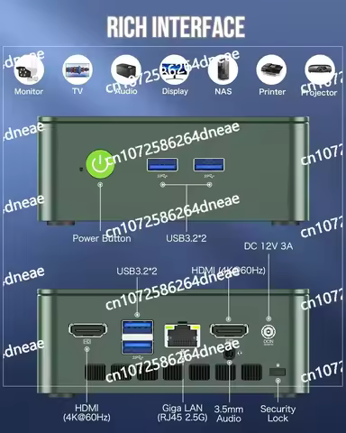 2025 hot saleDDR4 16GB 512GB NVMe SSD WIFI6 BT5.2 Desktop Gamer Computer GMKtec G3 Plus Twin Lake N150 MINI PC G3 N100 Windows 1