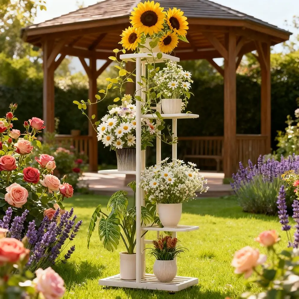 QualitySpaceSaving MultiTier Metal Plant StandA Versatile Indoor Outdoor Display And Storage Rack For Living Rooms And Balconie