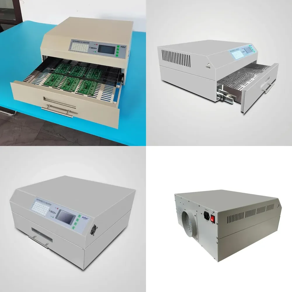 370*450mm Solder Size Lead Free Desktop Reflow Oven Puhui T962A+
