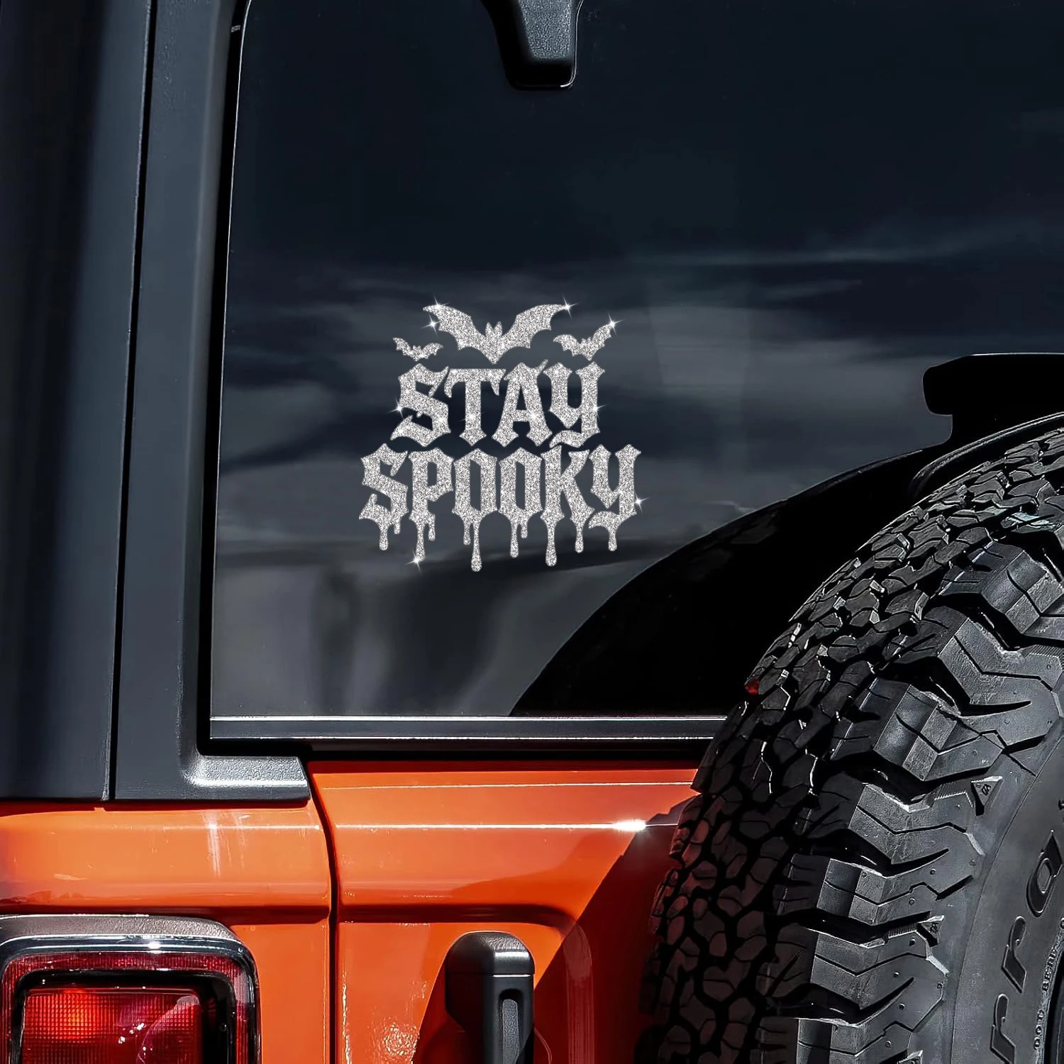 Flash Silver Stickers Stay Spooky Car Decals Car Stickers