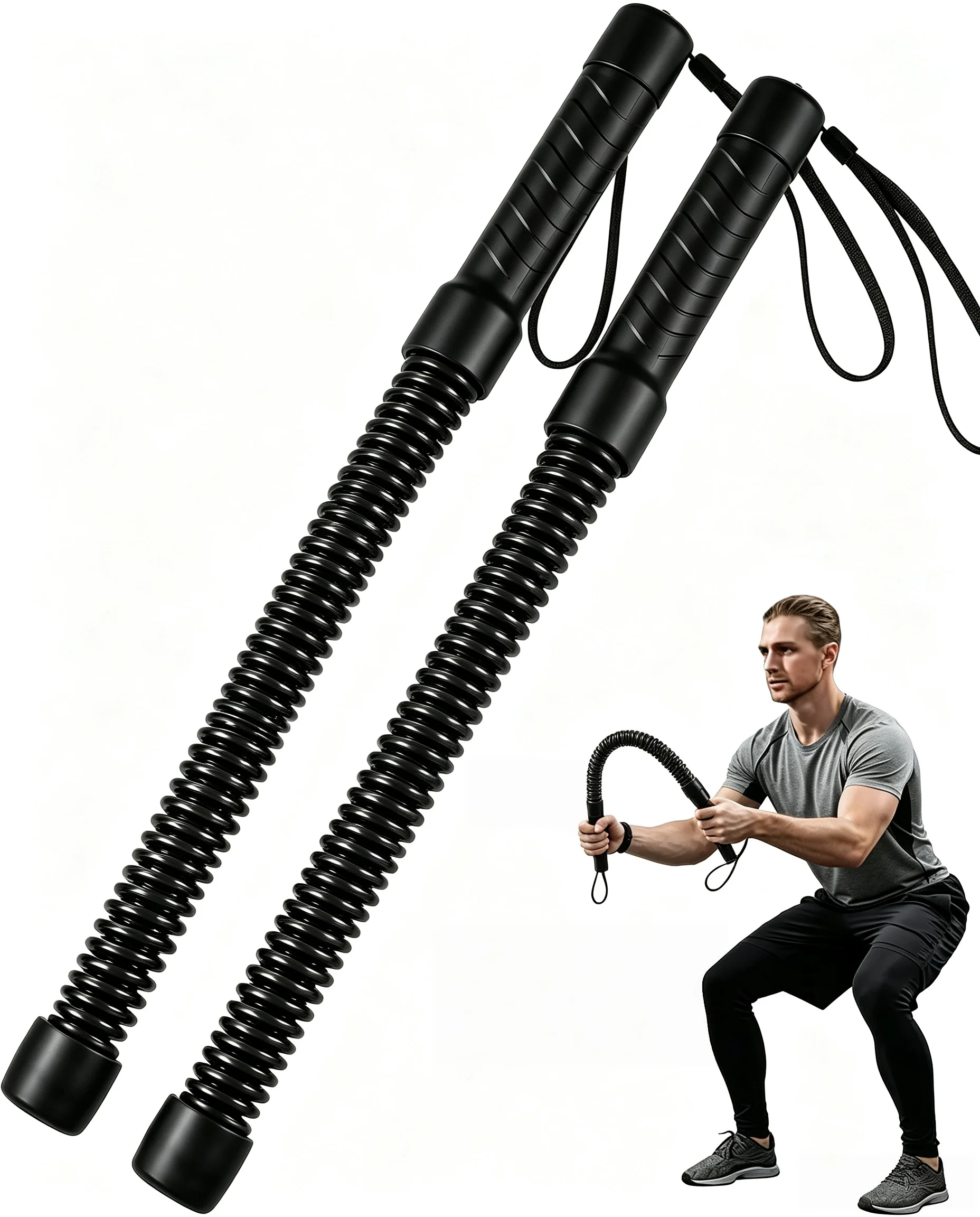 Cordas de batalha sem corda para academia em casa-corda de treinamento sem fio equipamentos de fitness para homens e mulheres, cordas de treino ponderadas para hiit, vers