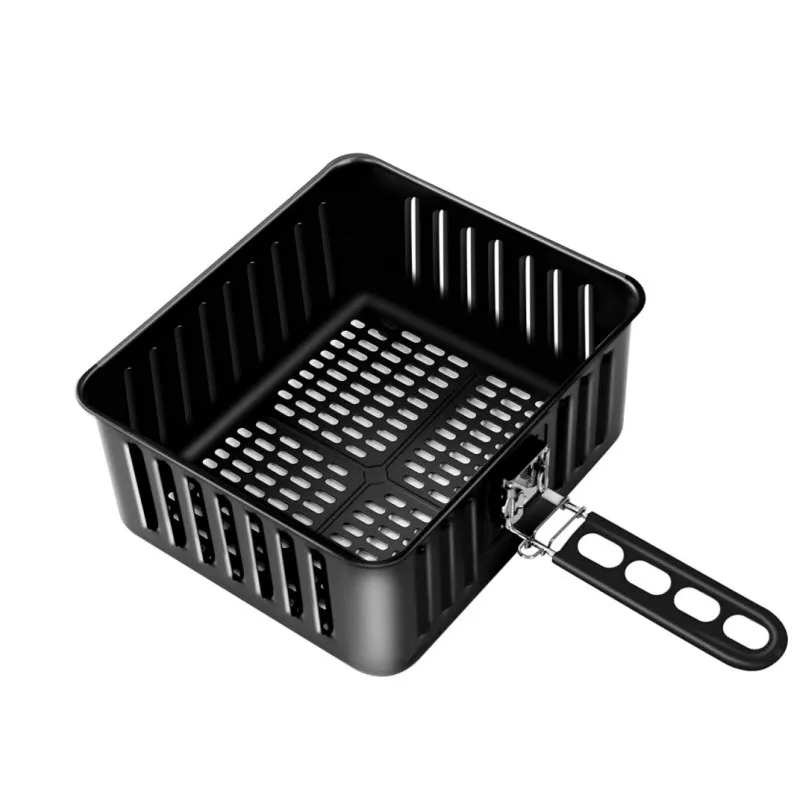 Air Fryer Accessories 6L Electric Fryer Square Baking Basket Fried Food Baking Basket with Handle Air Fryer Replacement Parts