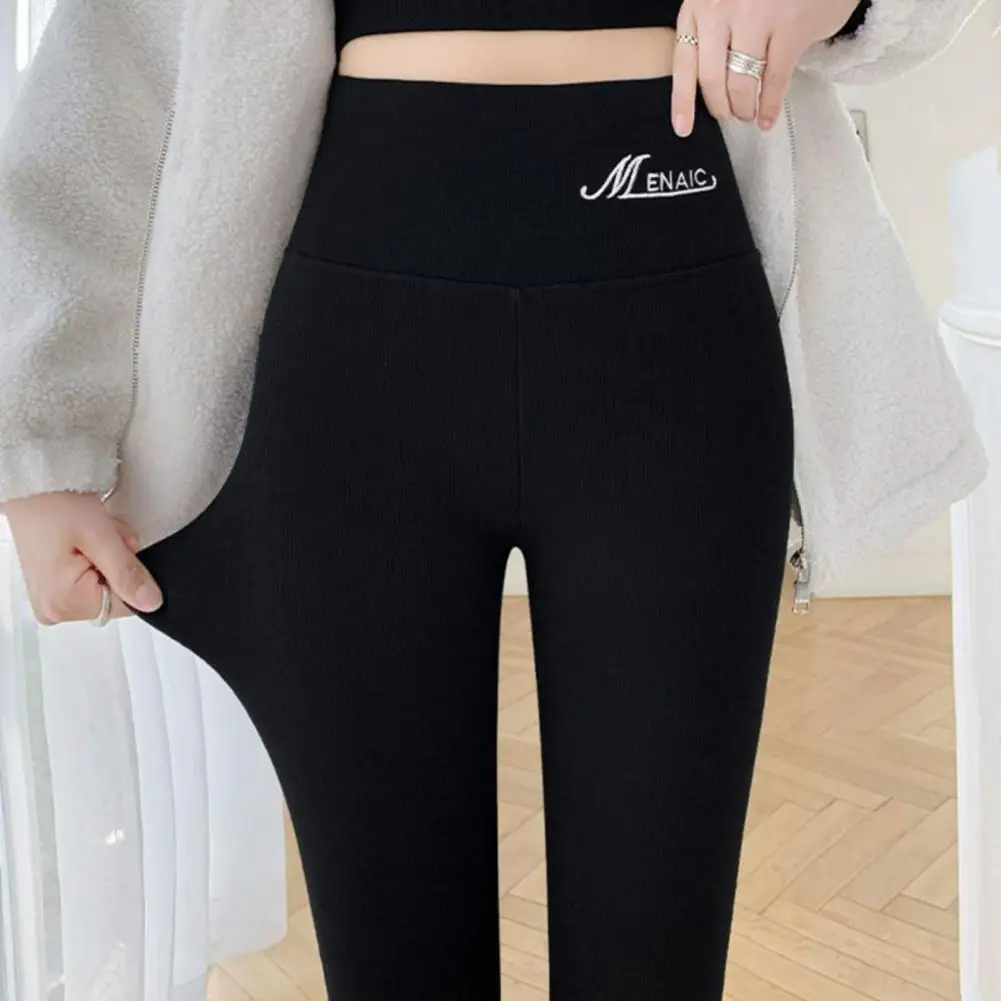 Skinny Long Pants Women Winter Leggings Winter Women's High Waist Leggings Elastic Skinny Pants with Thick Fleece for Cold