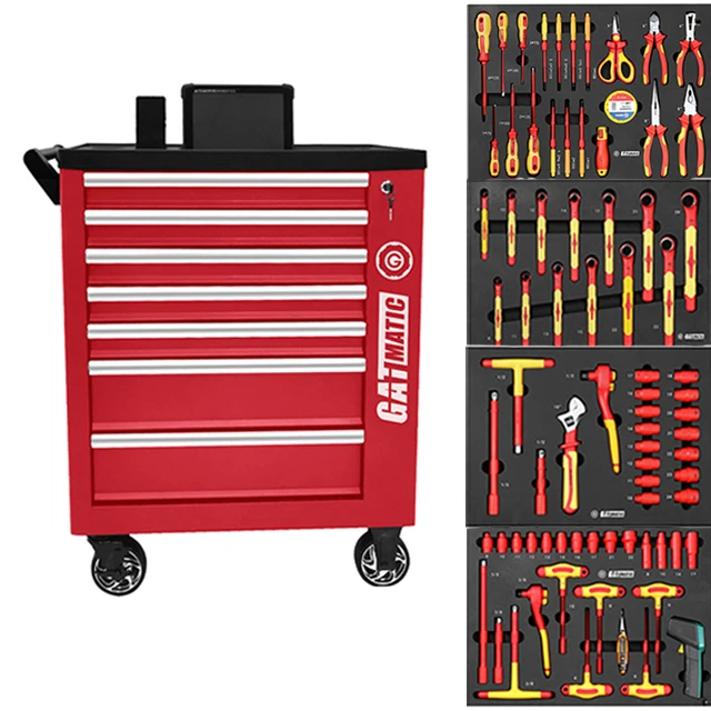 

Heavy Duty Tool Box Cart Garage Metal Stainless Steel Metal Garage Insulated Tool Cabinet Kit Series Workbench