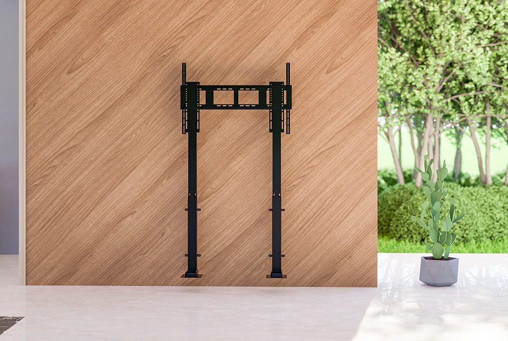 Dual Motor Remote Control Motorized TV Floor Stand Electric Double Column TV Lift
