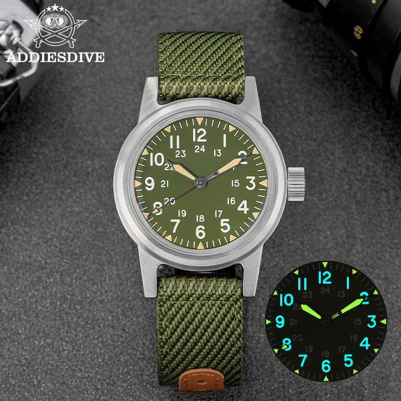 ADDIESDIVE New 36mm Vintage Enamel Dial NH35 Men Sport Watch Explore Climbing Series Automatic Mechanical Sapphire 10Bar C3