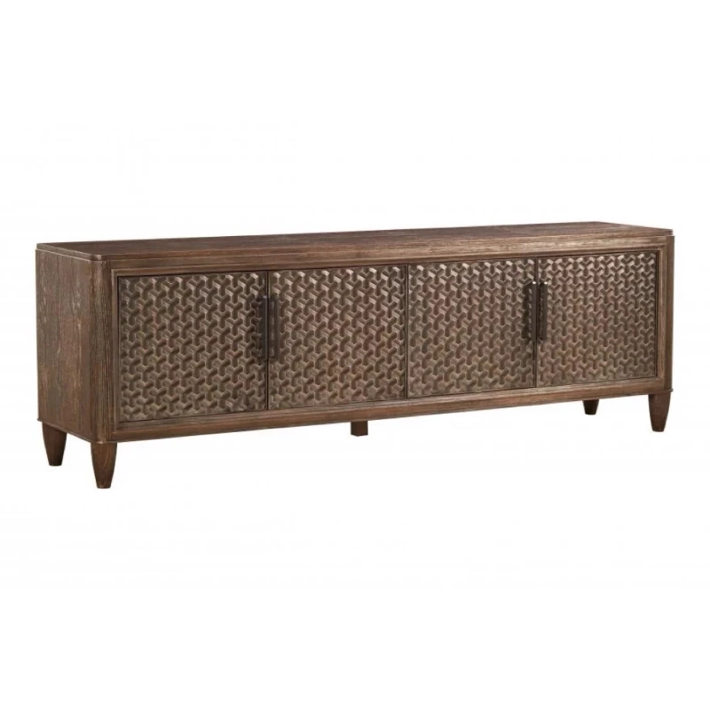 

American light luxury solid wood TV cabinet crystal essence French retro carved locker