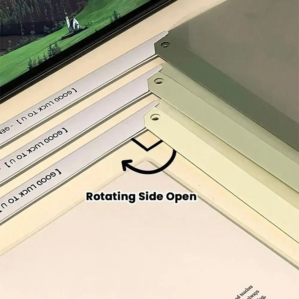 Gradient Morandi Color A4 Draw Rod Folder Waterproof Large-capacity Pull Rod Clip Thickened Sliding Bar Test Paper Storage Clip