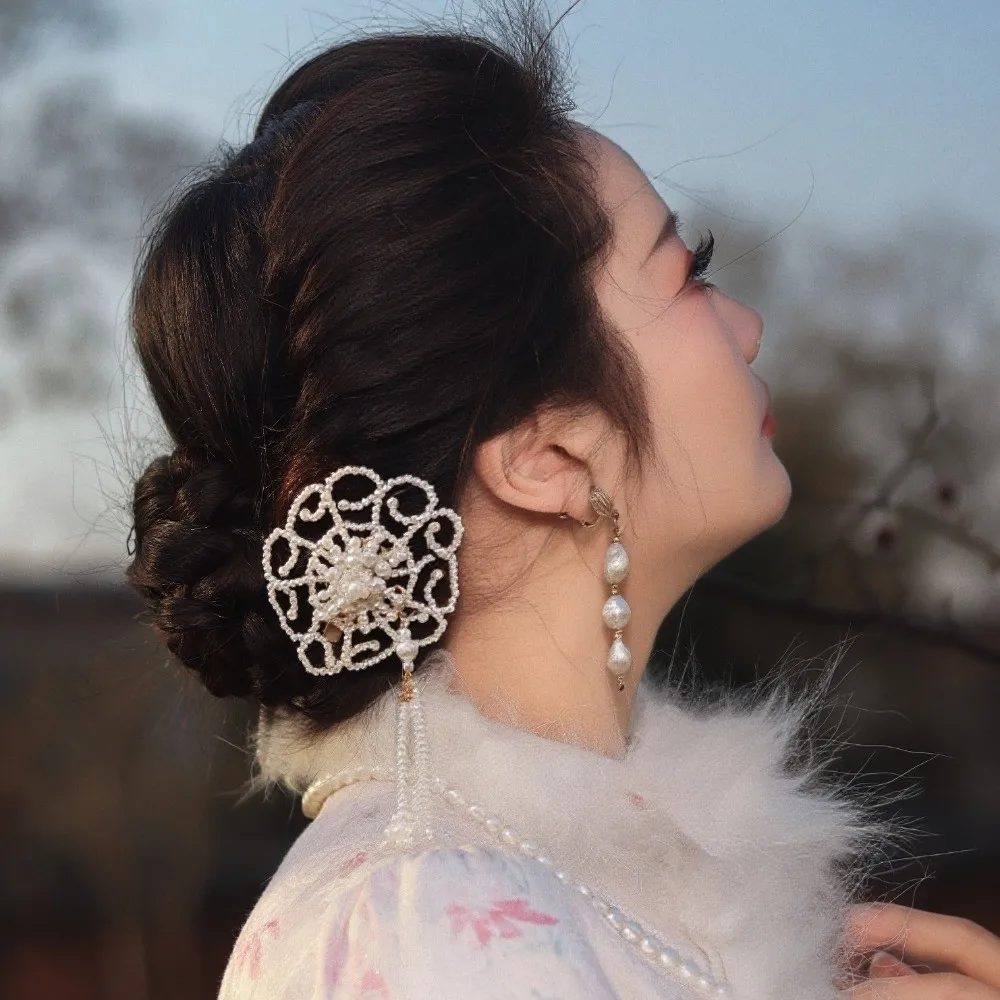 

Elegant Ancient Style Chinese Style Hair Clip Tassel Hair Accessories Cheongsam Headwear Pearl Vintage Hanfu Hairpin Girls