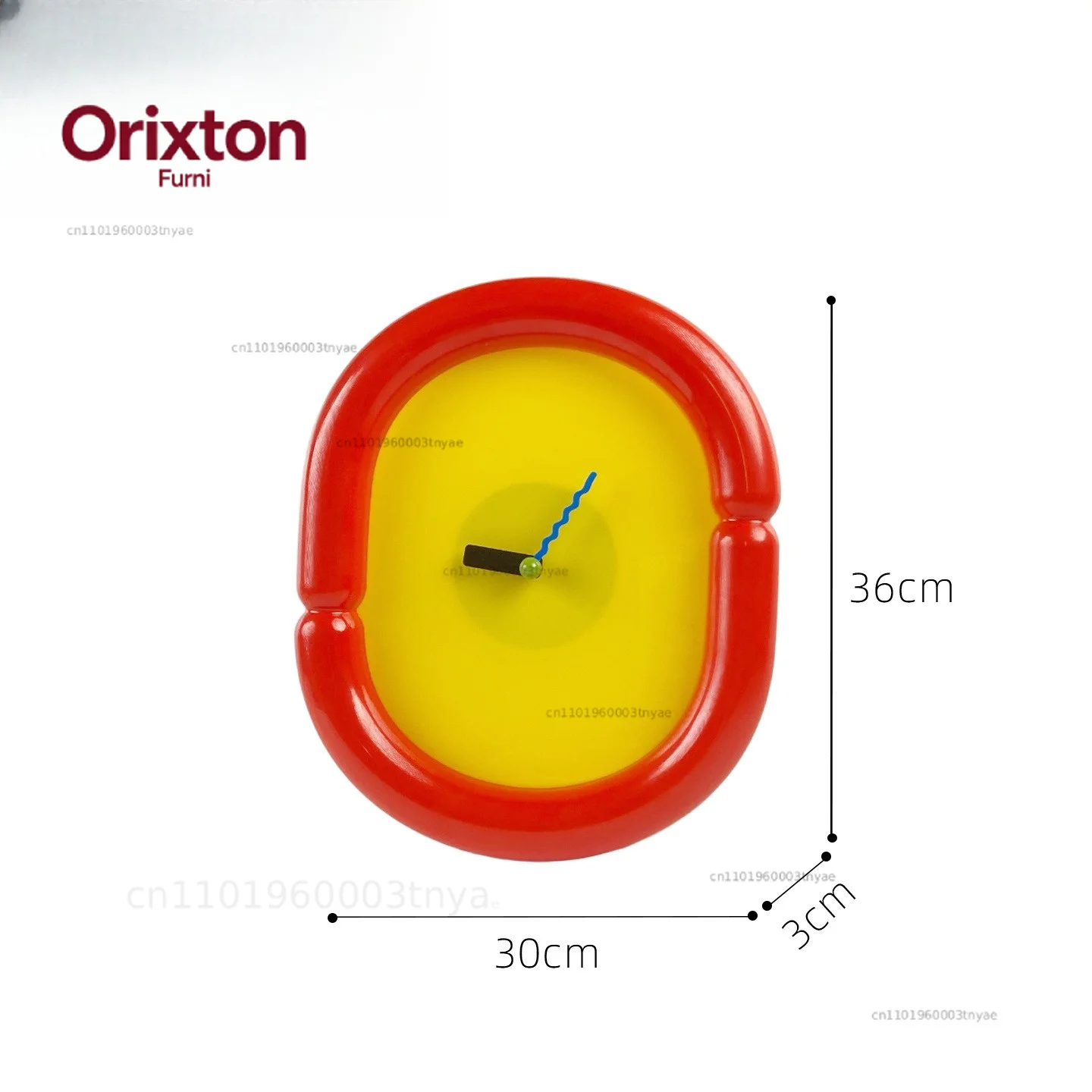 Creative Art Wall Clock Living Room Bedroom Clock Cream Wind Nordic Shaped Acrylic Wall Hanging Decorative Oval Art Wall Clock