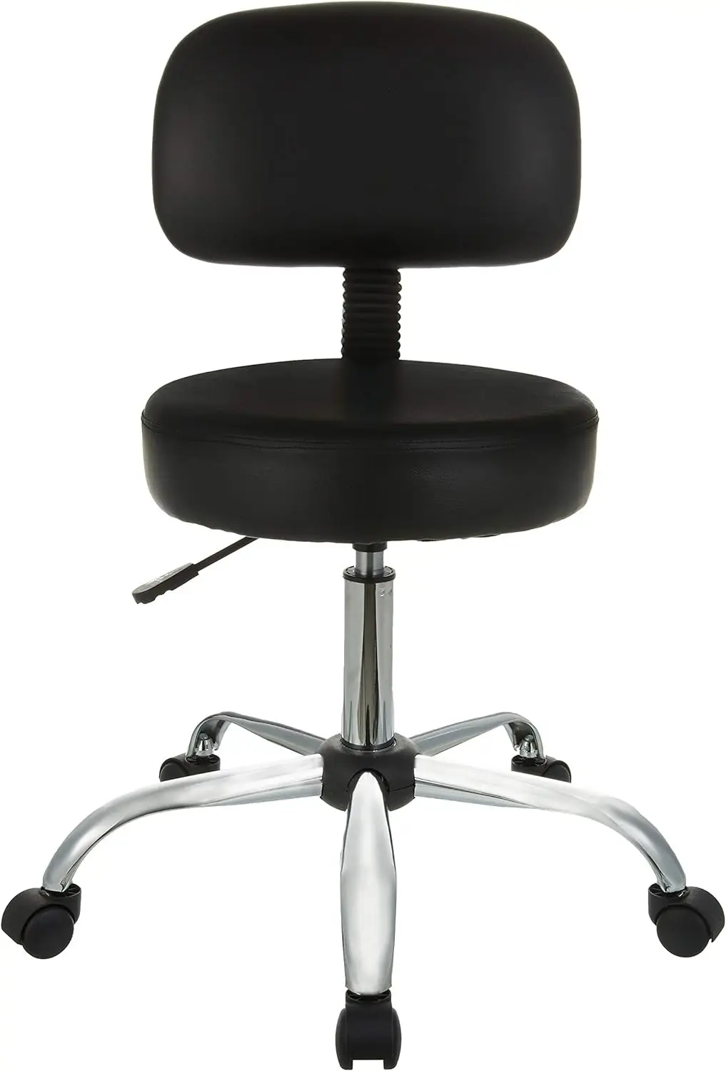 Multi-purpose elaboração Spa Bar Stool com almofada traseira e rodas, preto