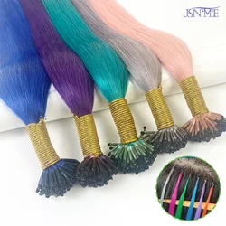 8D renk saç ekleme gerçek insan saçı Fusion mavi mor pembe gri 613 renk 20