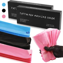 200/100/50PCS Tattoo Pen Machine Bags Cover Sleeves Blue/Black/Pink Tattoo Machine Cord Covers Supply Tattoo Accessories