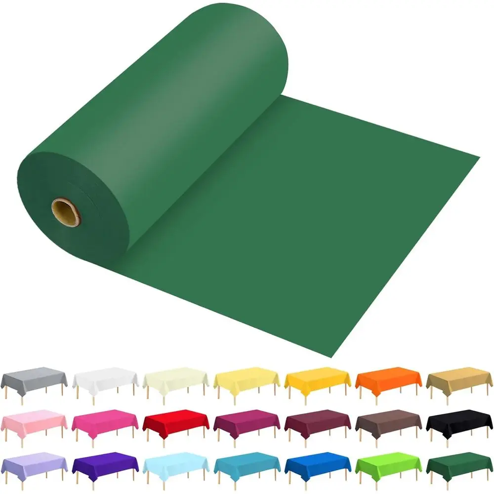 

Green Premium 54 x 300' Disposable Plastic Tablecloth Roll for Various Events