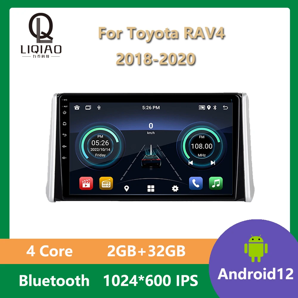 

Car Radio For Toyota RAV4 2018 2019 2020 Carplay Autoradio Android 13 Auto 4G WIFI GPS Car Multimedia Touch Screen 8-Core RDS BT