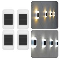 4PCS LED Solar Wall Lamp Outdoor Waterproof Garden Decoration White and Warm White Color Balcony Yard Street Decor Lamps