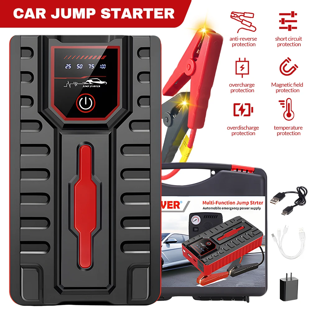 Car Jump Starter Booster Jumper Box Power Bank 12V Portable Battery Charger 6000mAh Starting Device Car Booster Pulse Repair