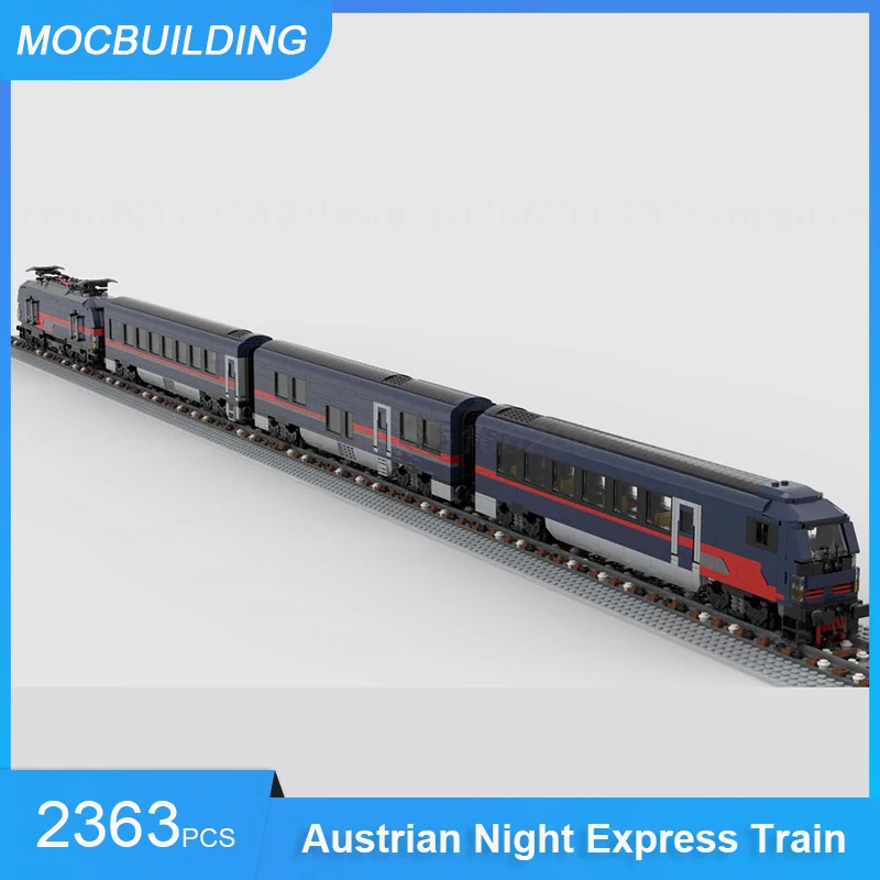 MOC Building Blocks Austrian Night Express Train & French Double Flat Train Grand Vitesse Assemble Bricks Model Transport Toys