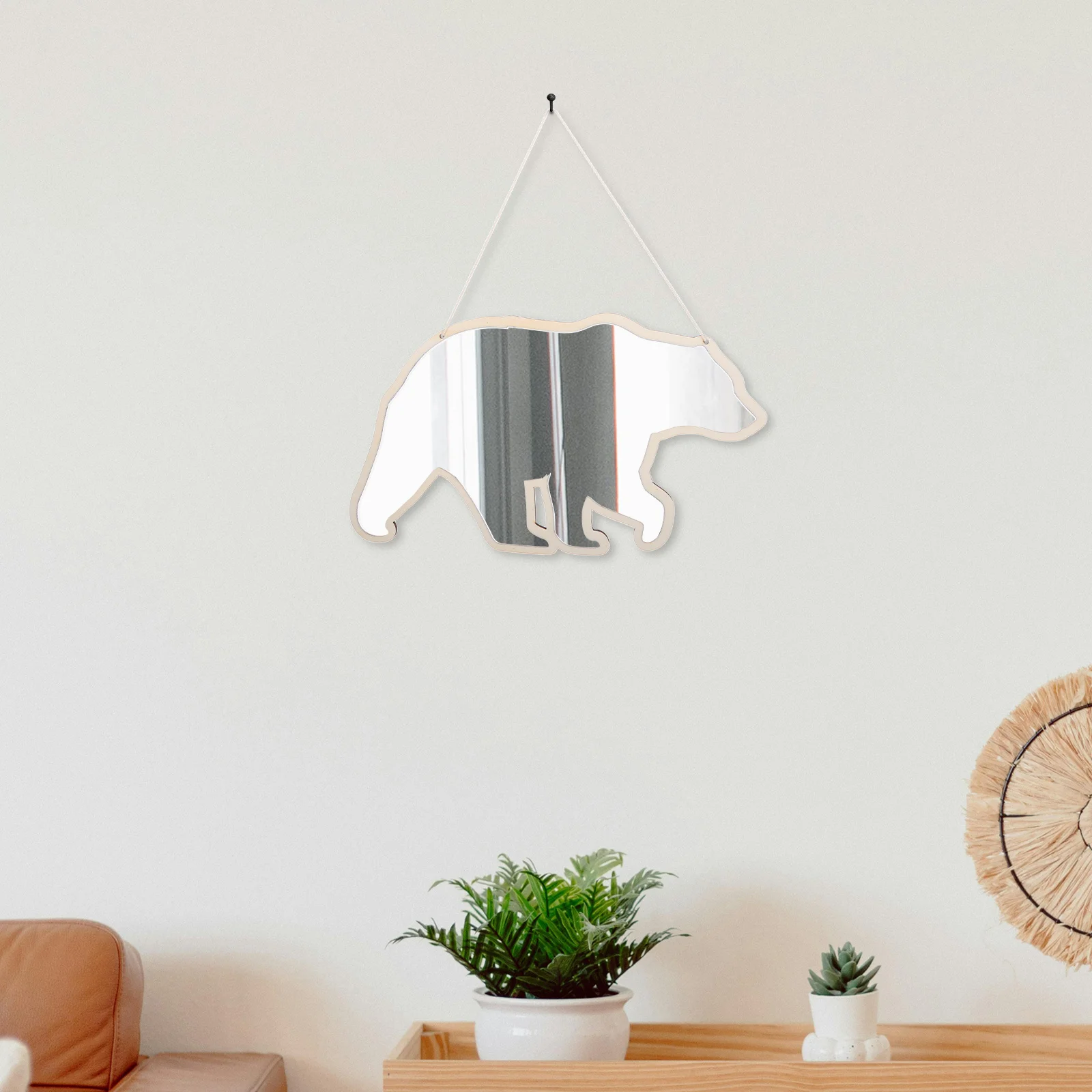 

Acrylic Mirror Wall Decal Bear Shape Nordic Style Room Decor Bedroom Nursery Wall Art Home Decor Pendant