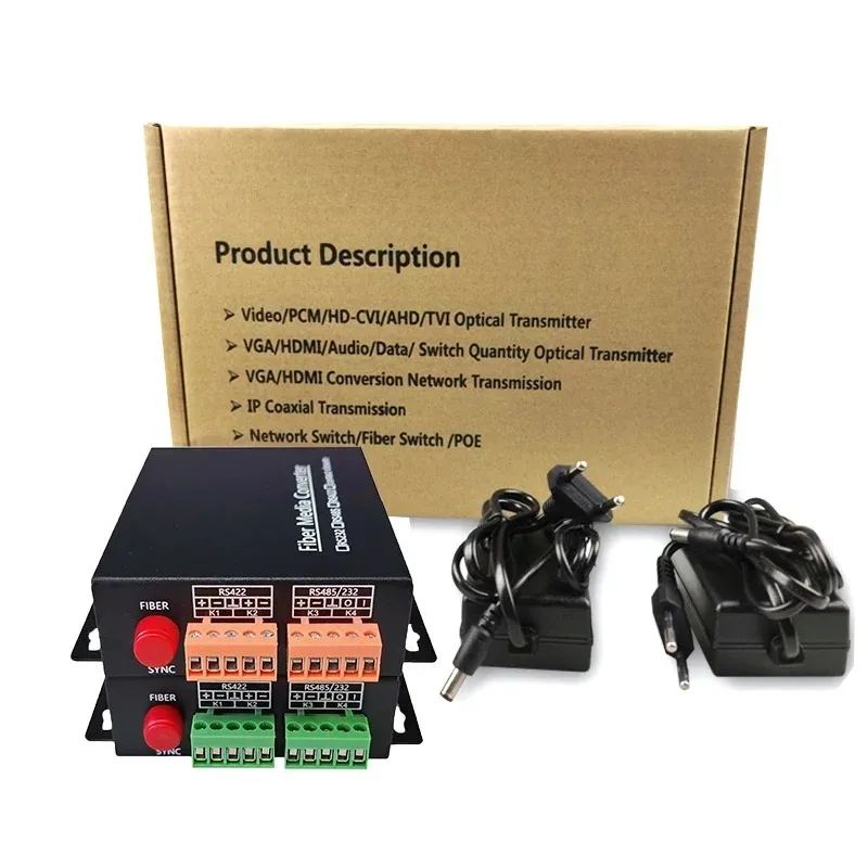 unique RS-232/422/485 Serial Port To Fiber Converter RS-485, RS-422, RS-232 To Fiber optic optical modem Single Fiber SM FC DC12