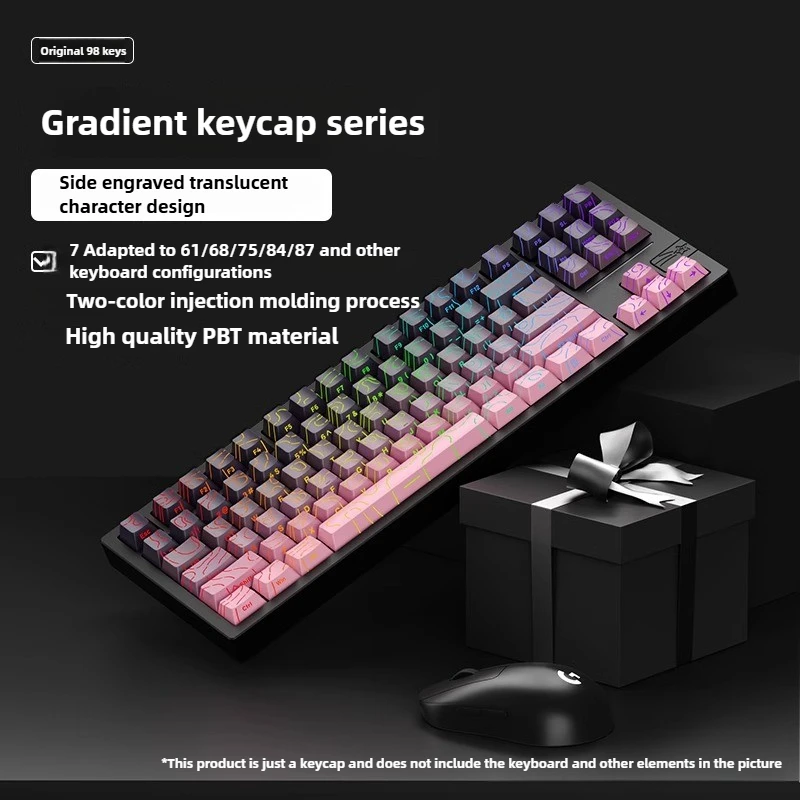 أغطية مفاتيح KM98 PBT نفس الموديل للوحة مفاتيح الألعاب المغناطيسية Attack Shark X68HE ولوحة مفاتيح الألعاب المغناطيسية MCHOSE ACE60/ACE68