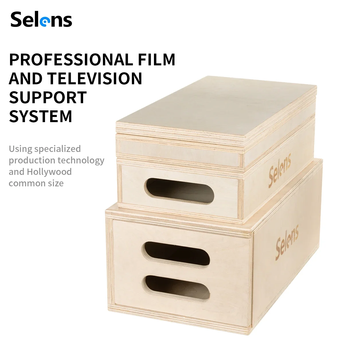 Selens Photography Apple-Box Set of 4 Standard Multifunctional Wooden Boxes with Magnetic Lid Design for Photo Studio Film TV