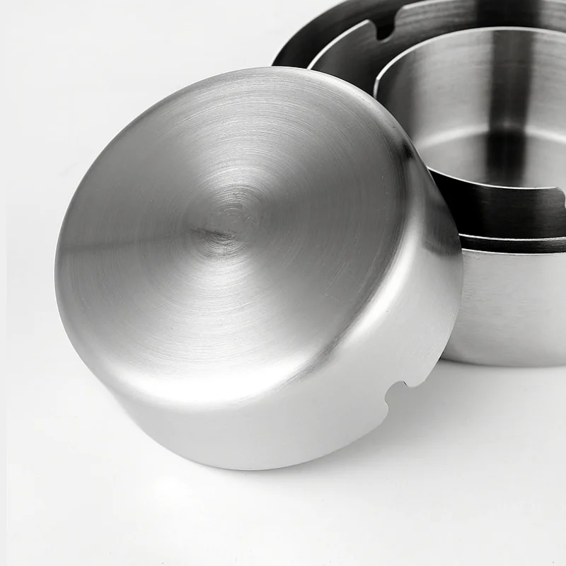 Robust and Thick 201 Stainless Steel Ashtray for Strong and Durable Usage Simple and Easy-to-Clean  Ashtray