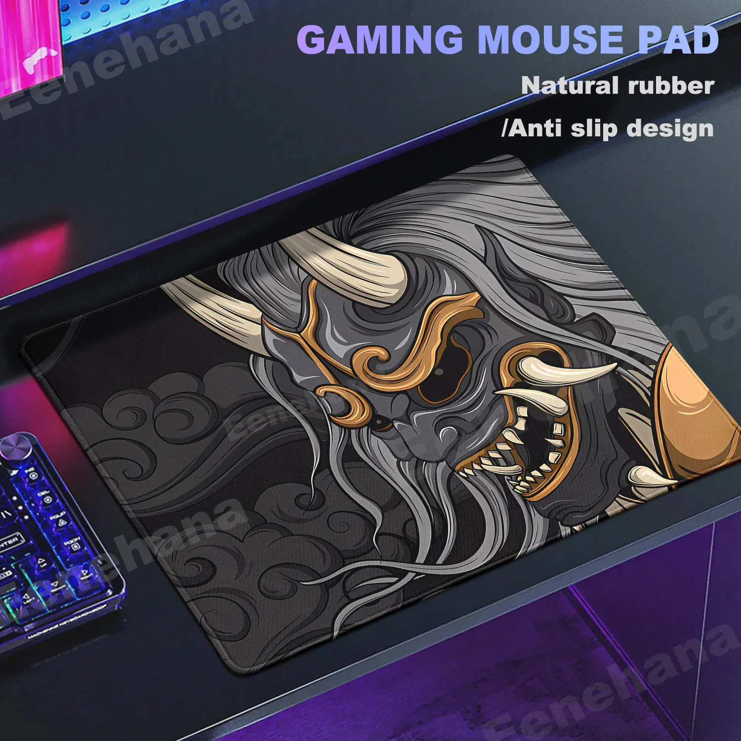 

Japan Warrior Small Mouse Pad Mask Gaming Accessories Ghost Face Esports Gamer Computer Keyboard Mouse Anti Slip Lock Edge Pad
