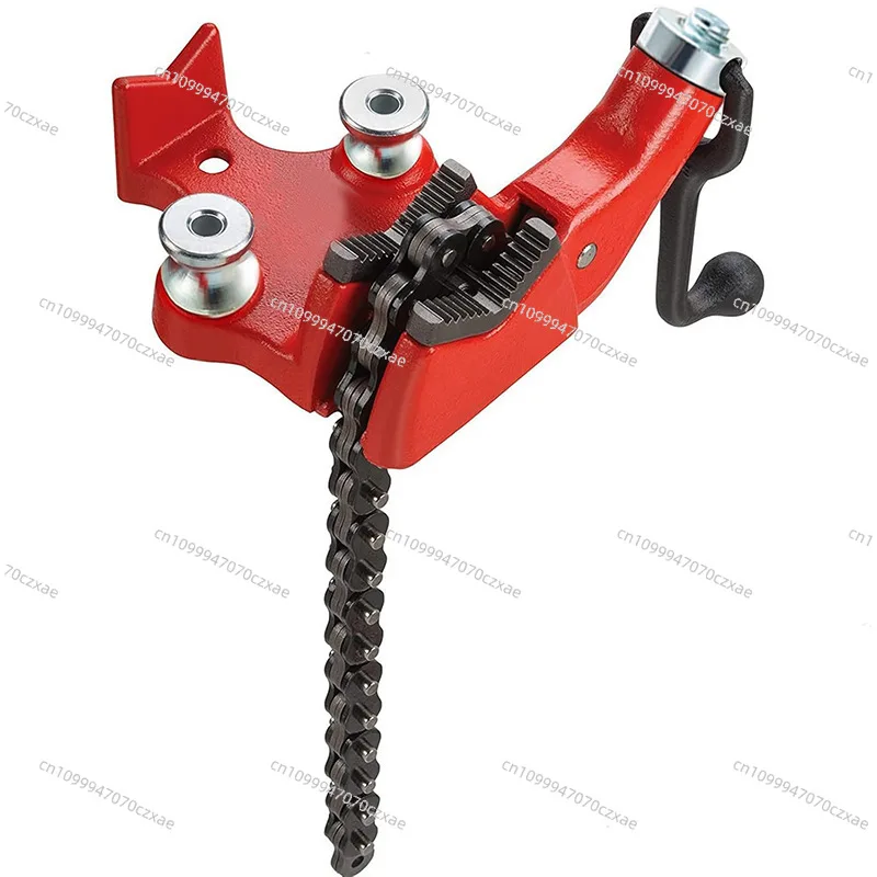 Heavy Duty Chain Pipe Tripod Stand Vise Portable Floor Pipe Clamp Support for Steel Iron Pipe Threader Welding Repair