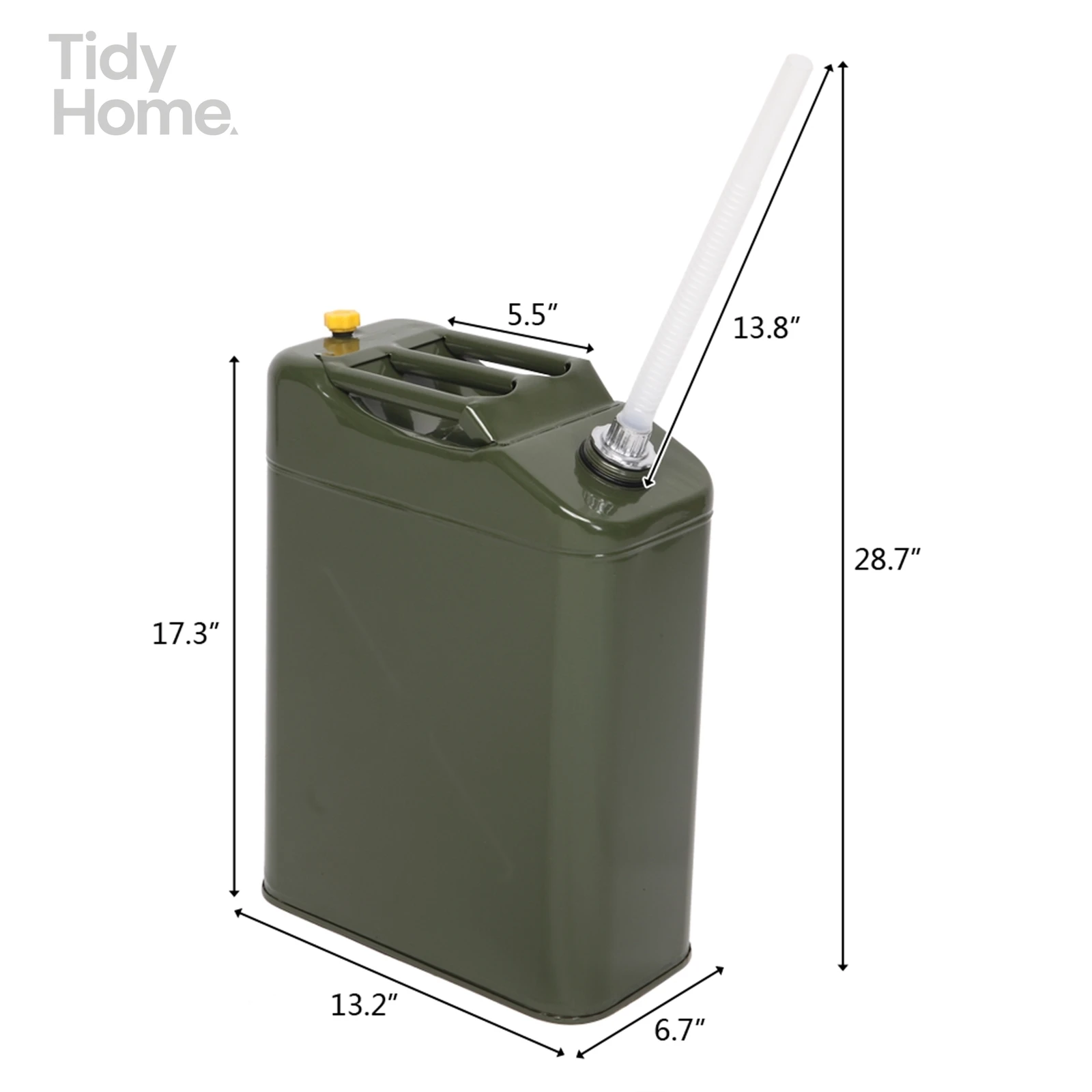 20L Standard Cold-rolled Plate Petrol Diesel Can Gasoline Bucket with Oil Pipe Army Green, Large capacity Oil bucket