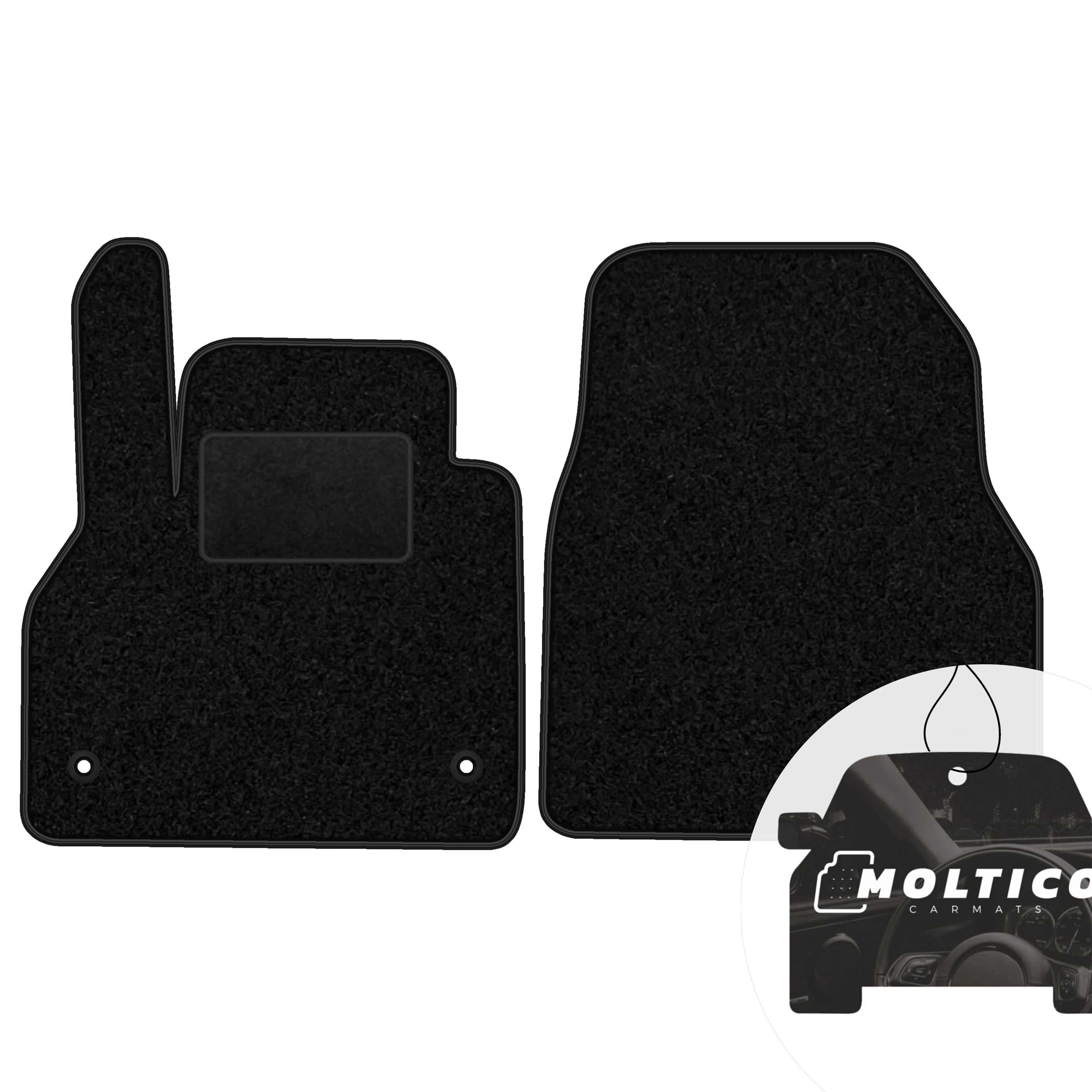 Velours vloermatten voorzijde met zwarte bies - Geschikt voor: Renault Kangoo II 2008-2021 2-zits