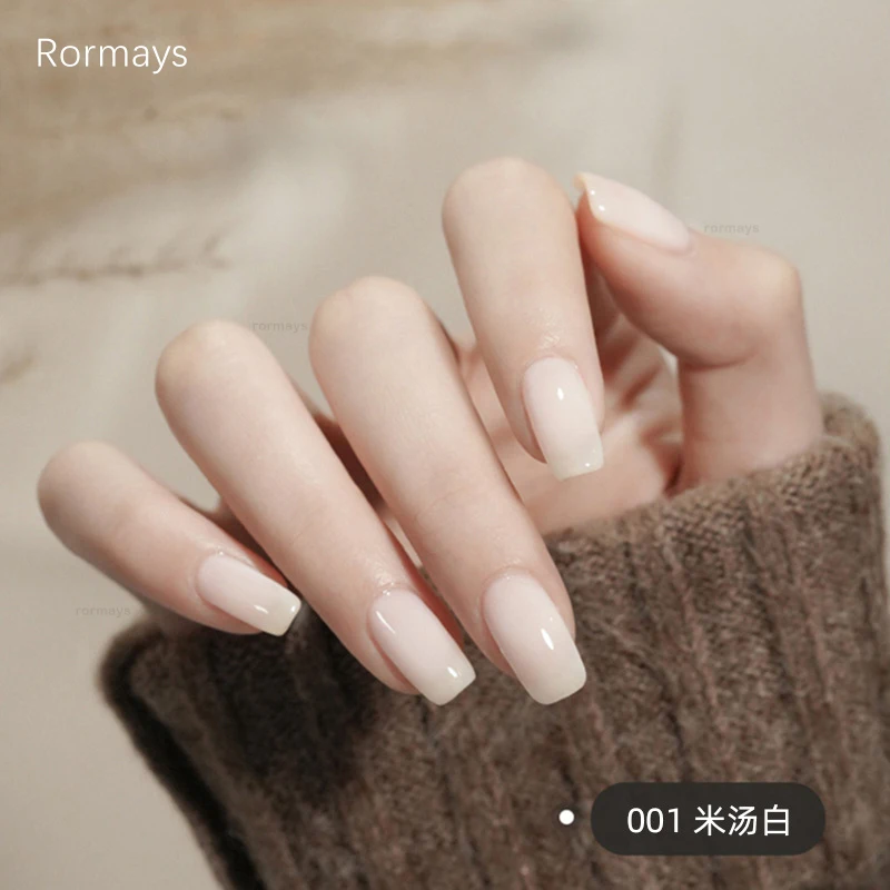 Rormays 1KG off white gel nail polish series cream varnish gel semi permanent UY LED large capacity nail salon special factory