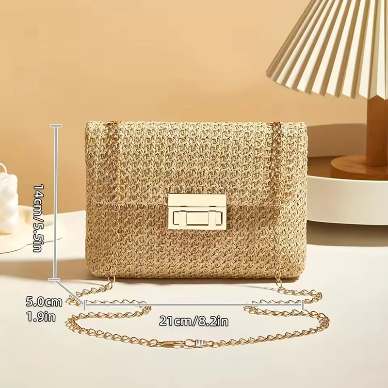 Neue Mode Stroh Schulter Tasche Frauen Handgemachte Umhängetasche Hohe Kapazität Strand Tasche Gewebte Kupplung Handtasche – Detail 14