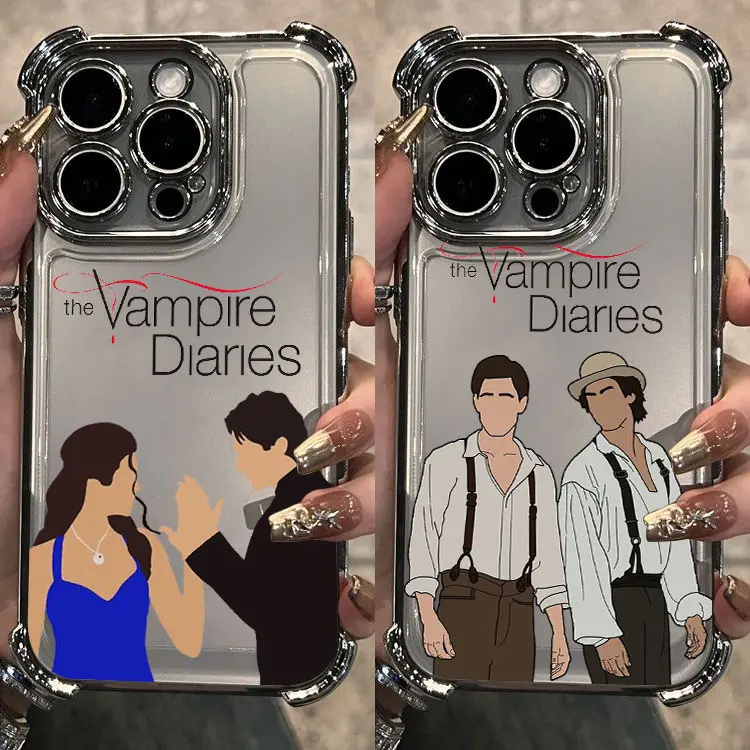 The Vampires Diaries Damons Placcatura Cassa Del Telefono Per Samsung S25 S24 S23 S22 S21 S20 Note20 Edge Plus Ultra 4G 5G Anti Caduta Airbag